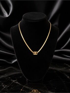Gold CC Logo Necklace